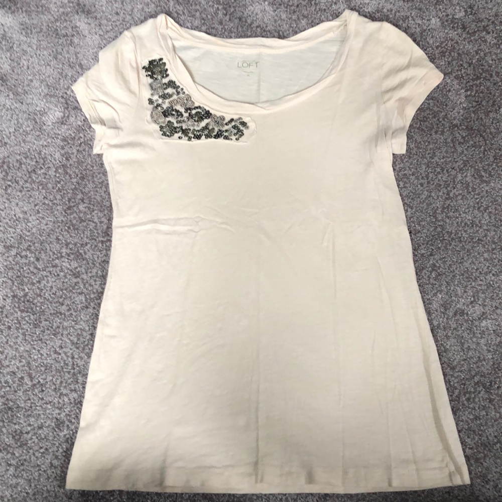 Light Peach t-shirt with beadwork